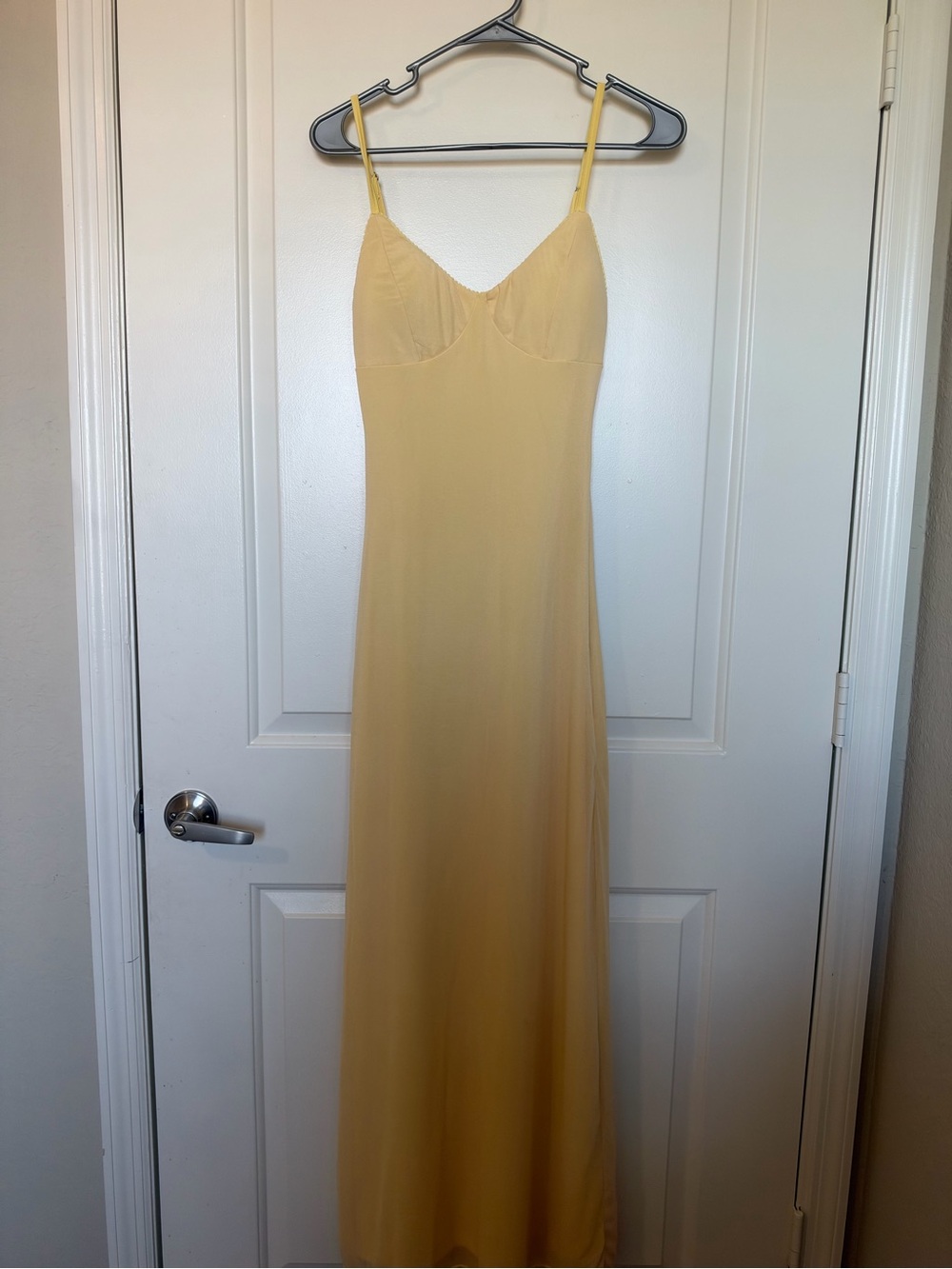 Women's Slip Dress - Yellow Camisole Slip - Picture 4 of 4